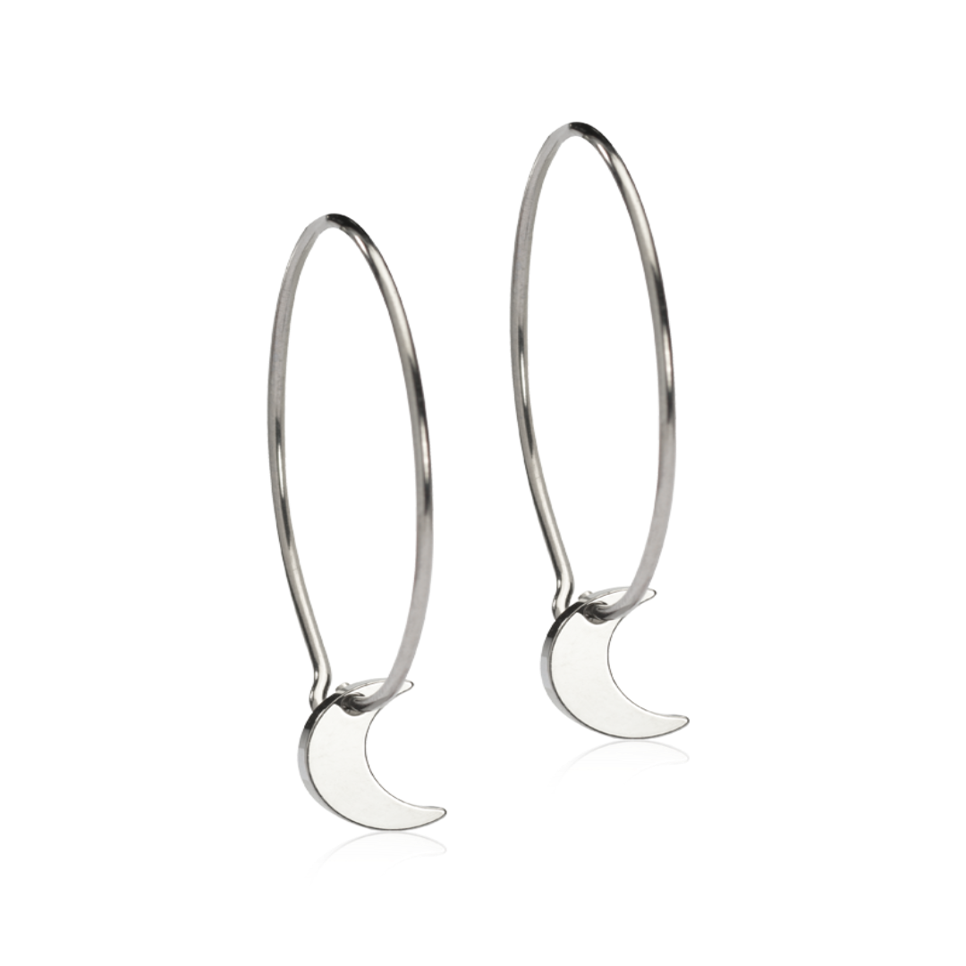 Blomdahl Ear Ring 25 mm, Pendant Moon